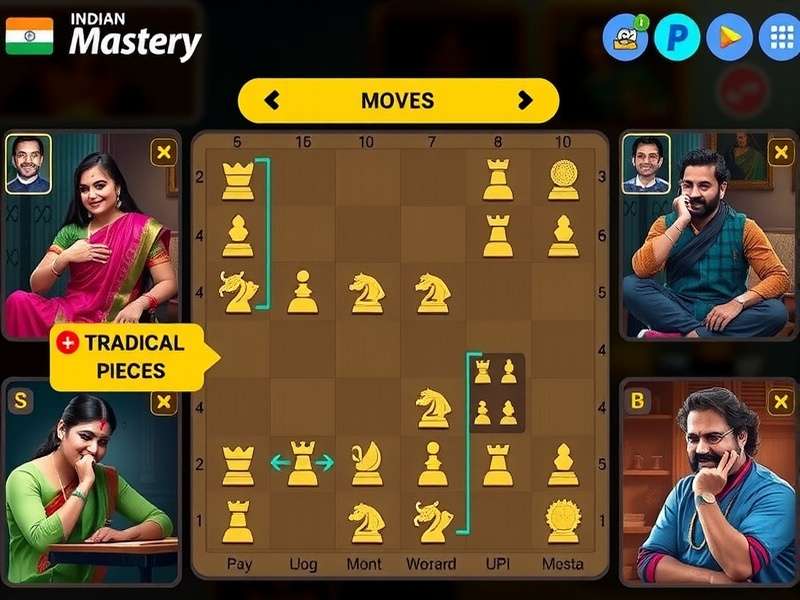 Indian Chess Mastery strategy diagram showing piece positioning and potential moves